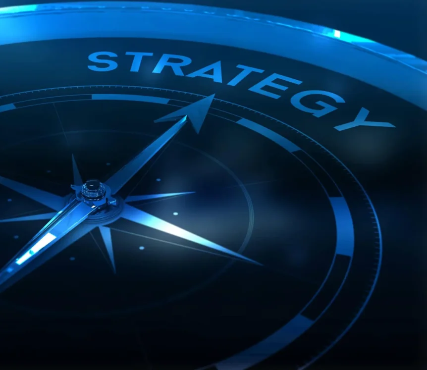 a compass with a blue light | StratLeap | Your Strategic Partner