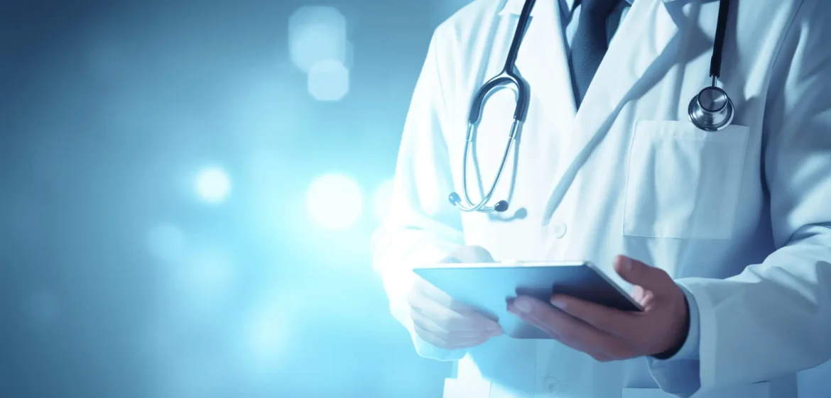 a doctor holding a tablet StratLeap | Healthcare